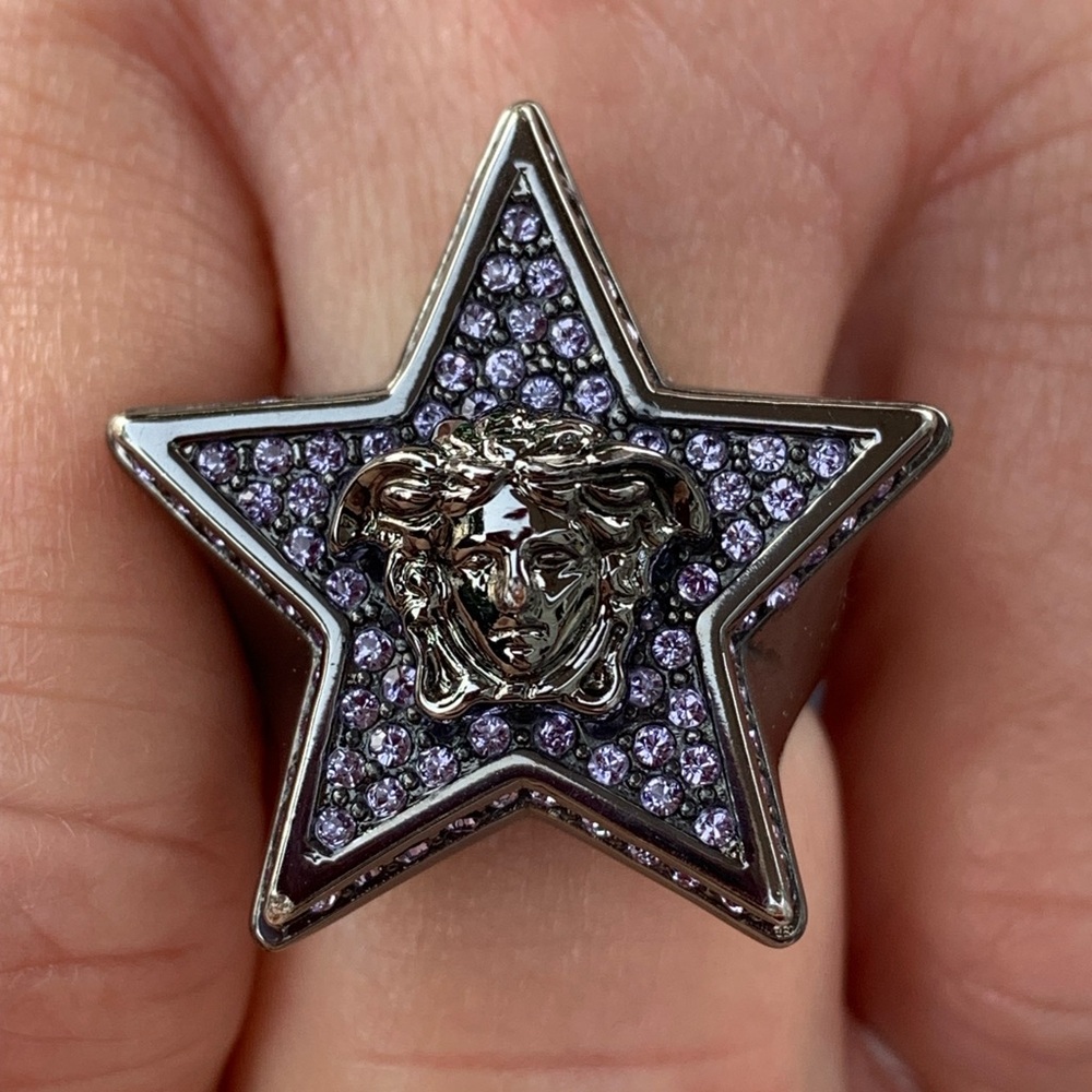 Versace Medusa Purple Star Ring Size 7.5
